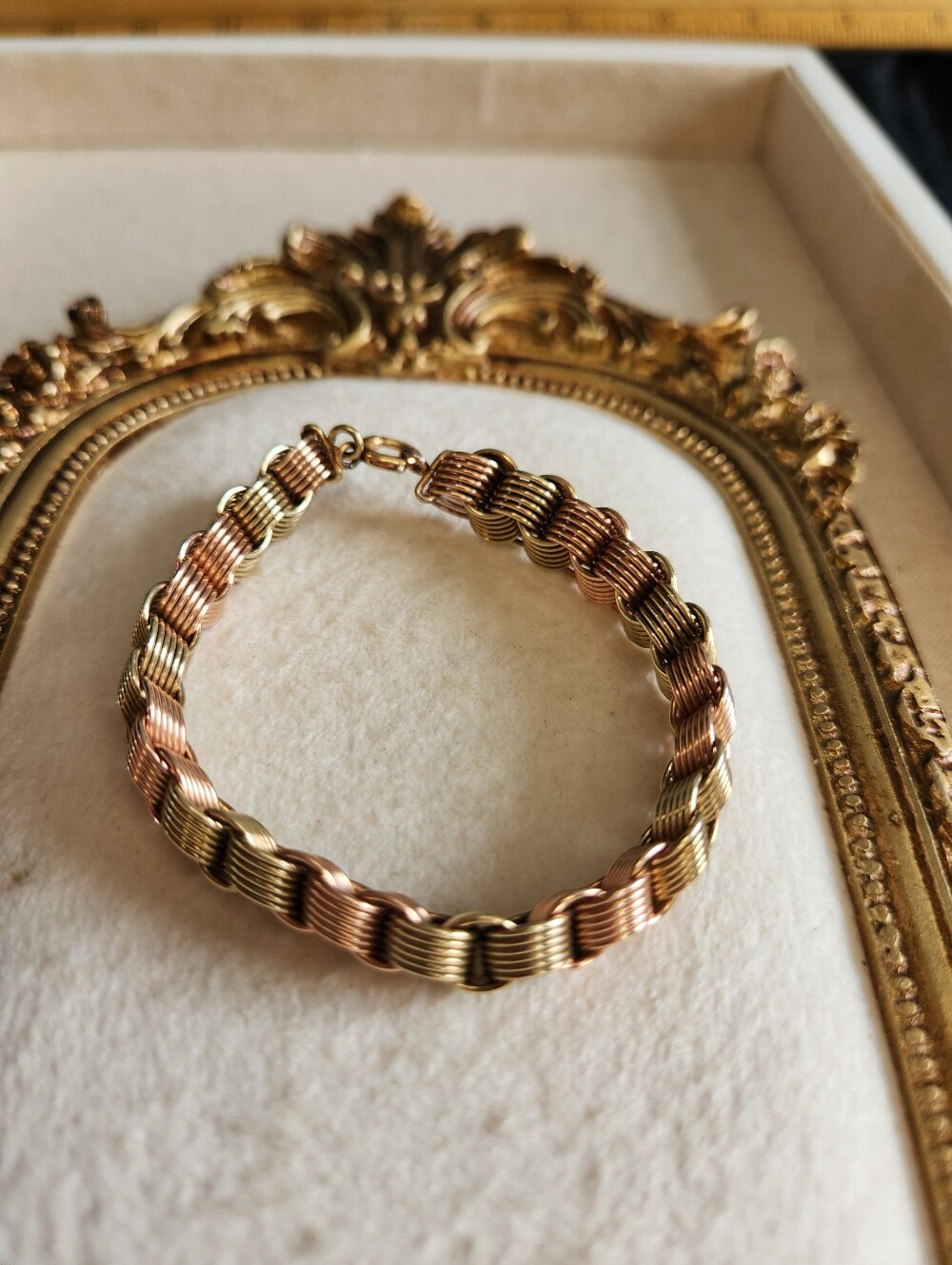 Vintage Chunky Gold Filled Link Necklace and Bracelet Rose Gold, Bronze 1/20 12K - Picture 12 of 16